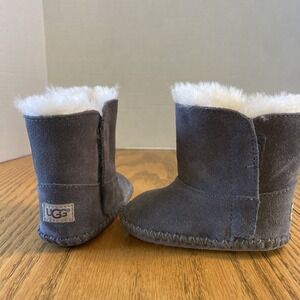 INFANT BABY SIZE 0-1 XS Gray UGG CADEN BOOTIE 1005198I SUEDE BOOTS